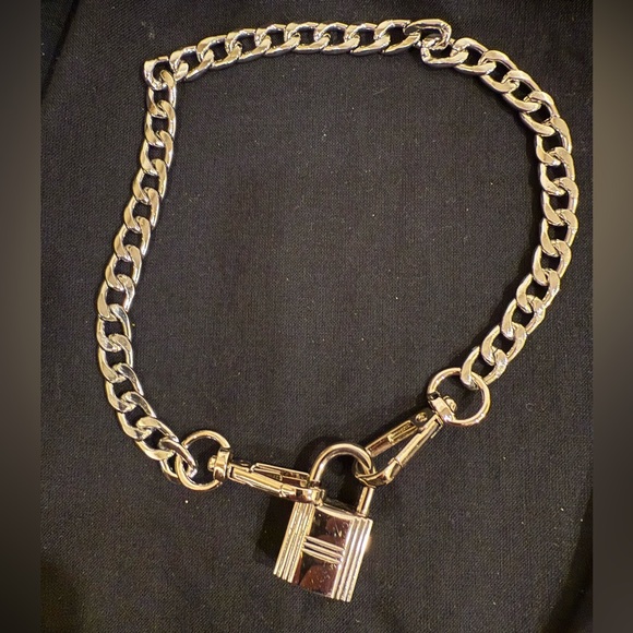 Hermes Silver Lock with Chain